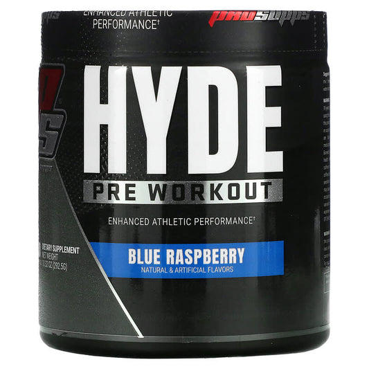 免費送 ProSupps, Hyde Pre Workout，藍樹莓味，10.32 盎司（292.5 克）