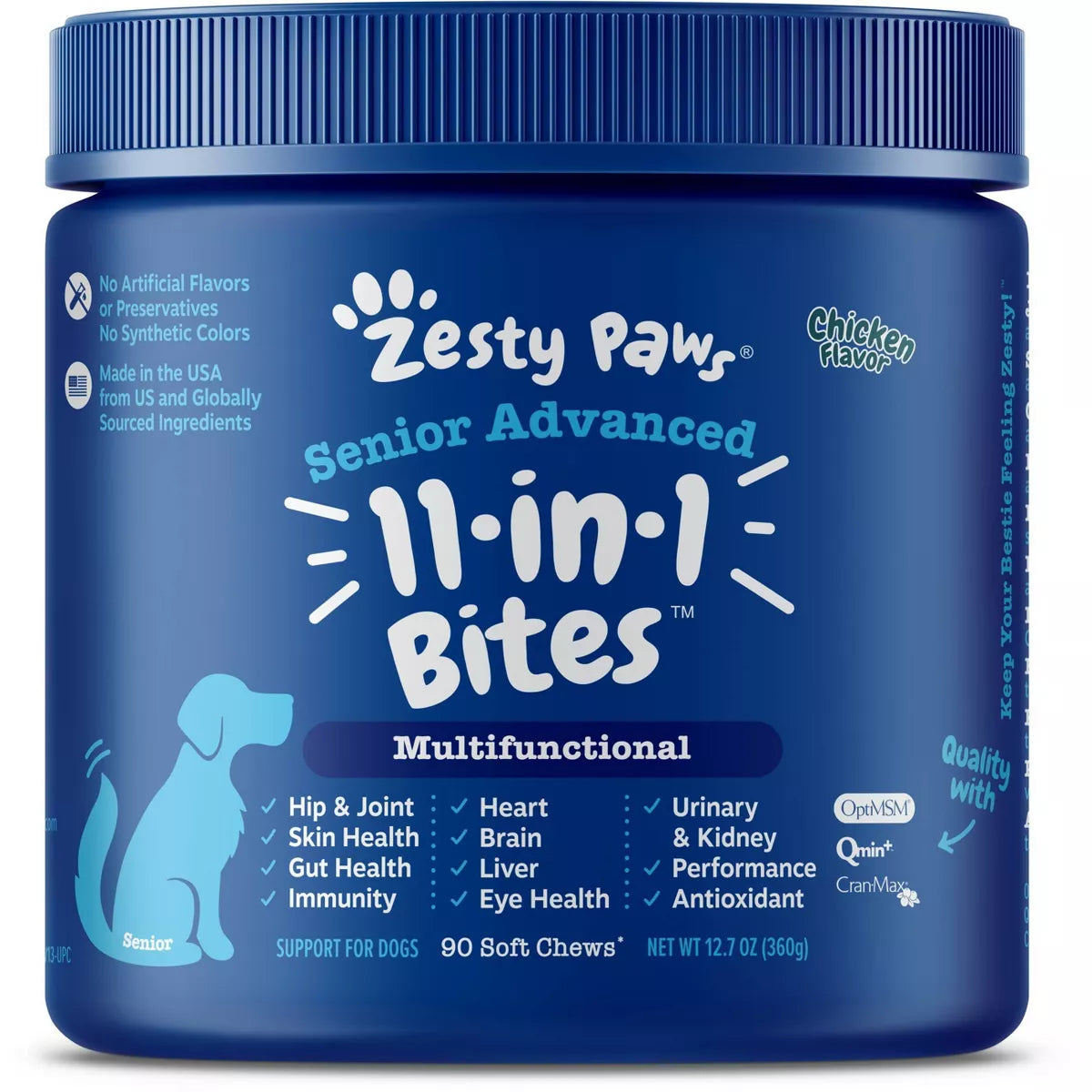 免費送 Zesty Paws Senior Advanced 11-in-1 Multifunctional Soft Chews for Dogs - Chicken Flavor - 90ct