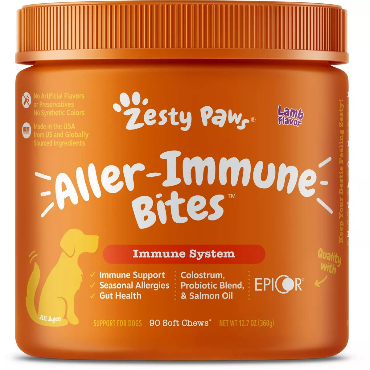 免費送 Zesty Paws Allergy Immune Soft Chews for Dogs - Lamb Flavor - 90ct