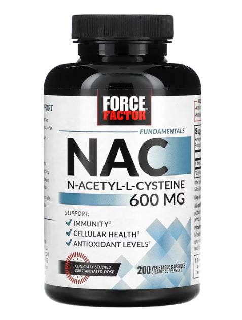 Force Factor, Fundamentals，NAC，N-克拉-L-半胱氨酸，600毫克，200粒素食膠囊