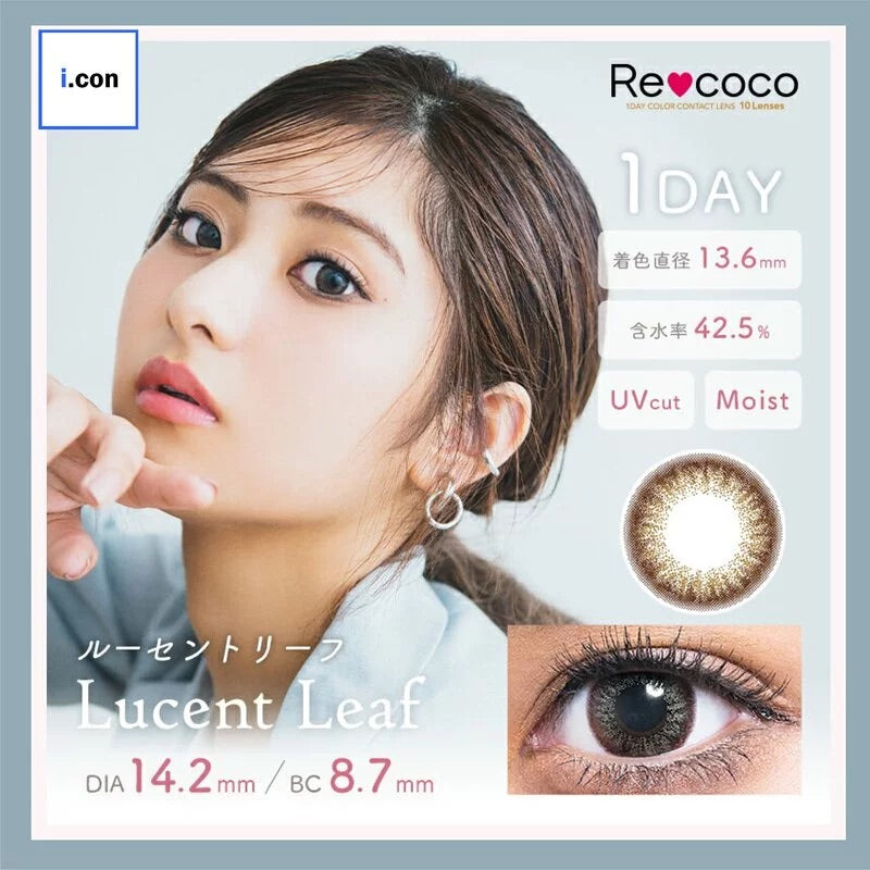 Recoco Lucent Leaf每日拋棄型有色彩妝隱形眼鏡(1盒10片)  [度數：-6.00]