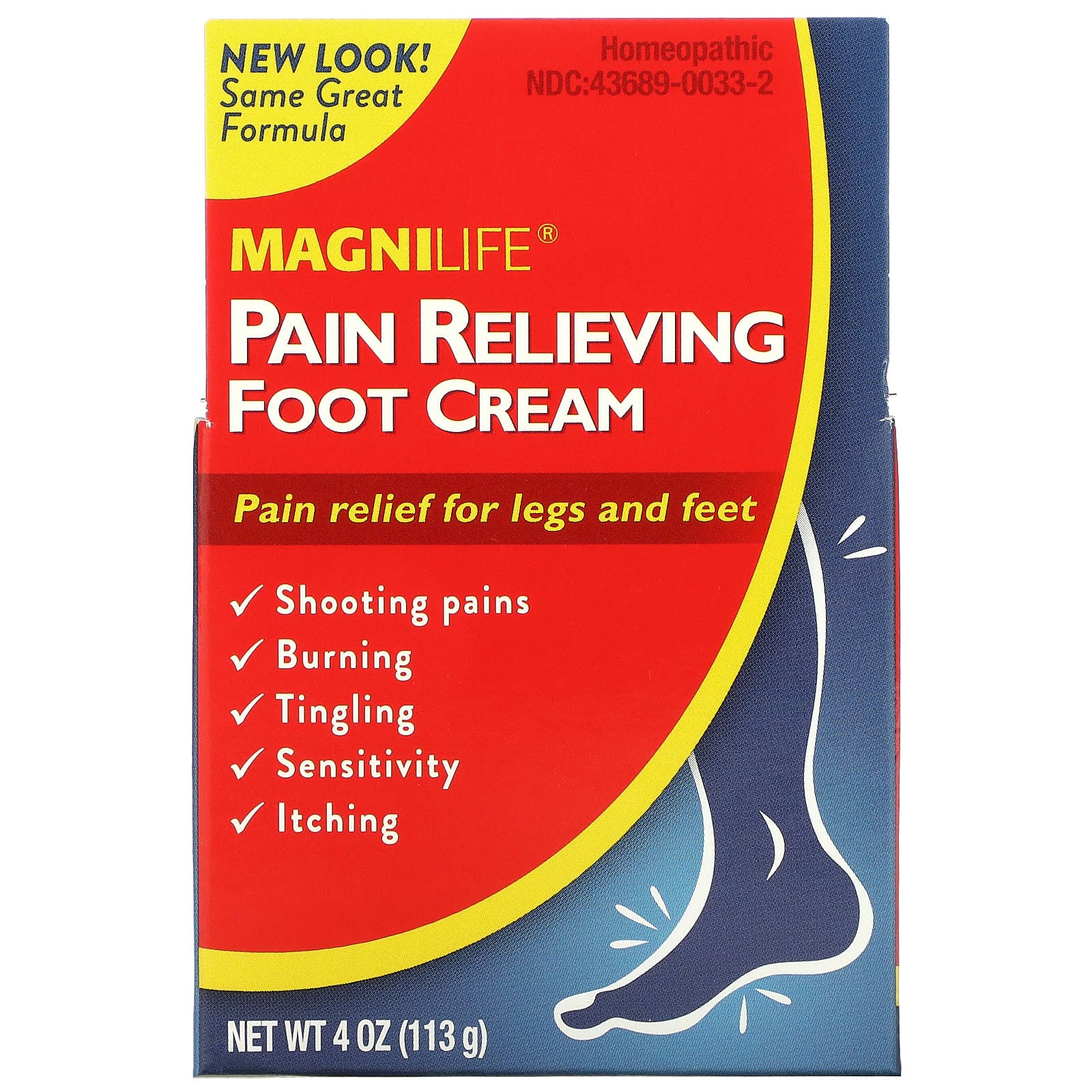 MagniLife, 止痛足霜,Pain Relieving Foot Cream,  4 盎司（113 克）