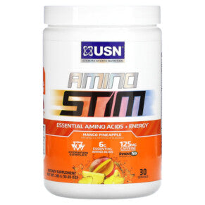 USN Amino Stim 番茄必需氨基酸 + 能量芒果鳳梨 10.05 盎司（285 克）