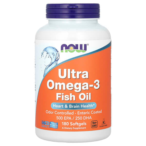 NOW Foods, Ultra Omega-3 魚油，180 粒軟膠囊