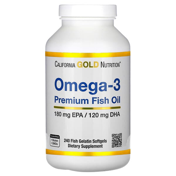 California Gold Nutrition, Omega-3, Premium Fish Oil, 240 Fish Gelatin Softgels