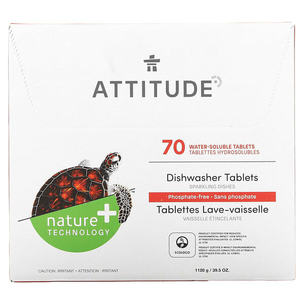 ATTITUDE, Dishwasher Tablets, 70 Water Soluble Tablets