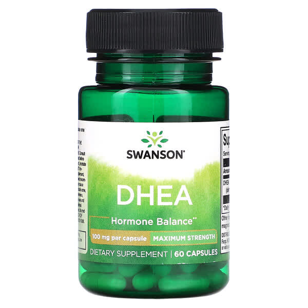 Swanson, DHEA，100 毫克，60 粒膠囊