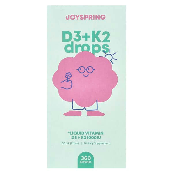 JoySpring, D3 + K2 Drops, 2 fl oz ，60 ml