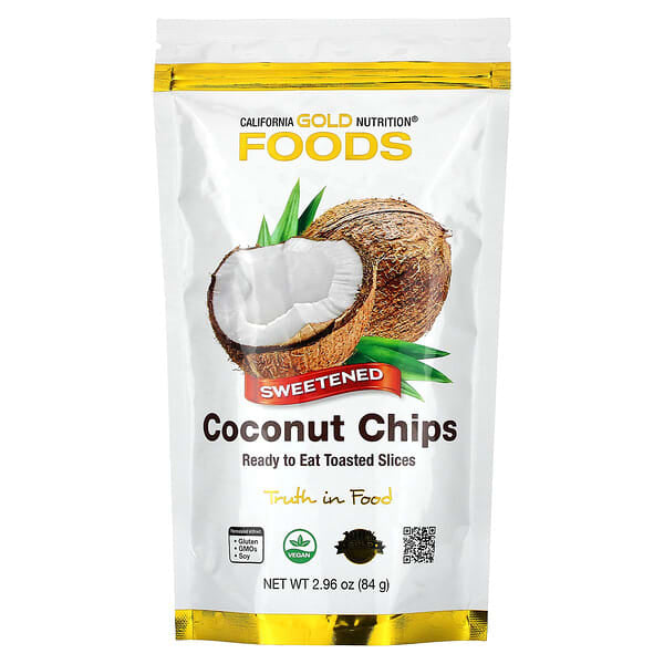 FREE California Gold Nutrition, Foods, Toasted Coconut Chips, Refined Sugar, 2.96 oz (84 g)