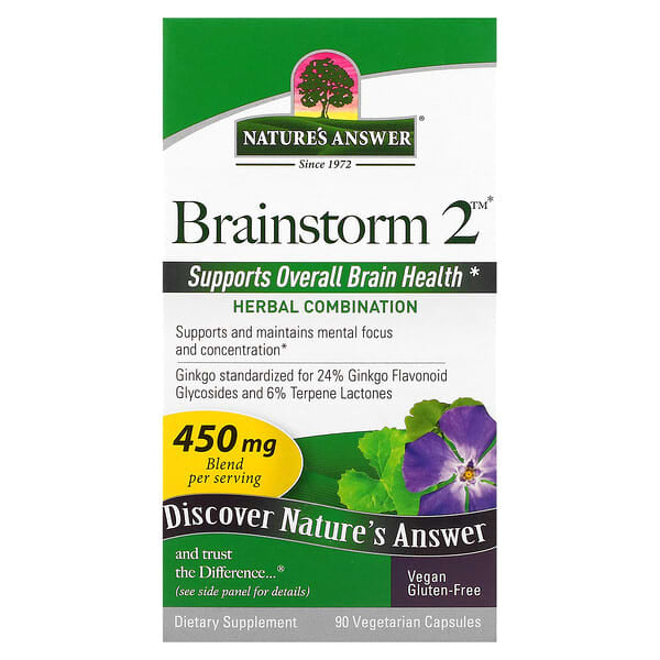 Nature's Answer, Brainstorm 2，草本組合，450 毫克，90 粒素食膠囊