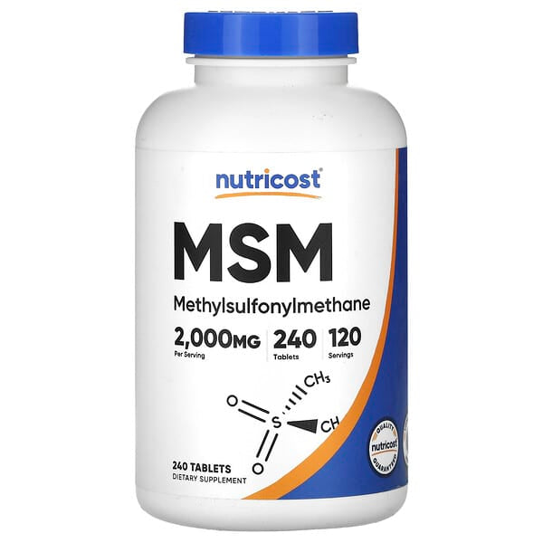 Nutricost, MSM，2,000 毫克，240 片（每片 1,000 毫克）