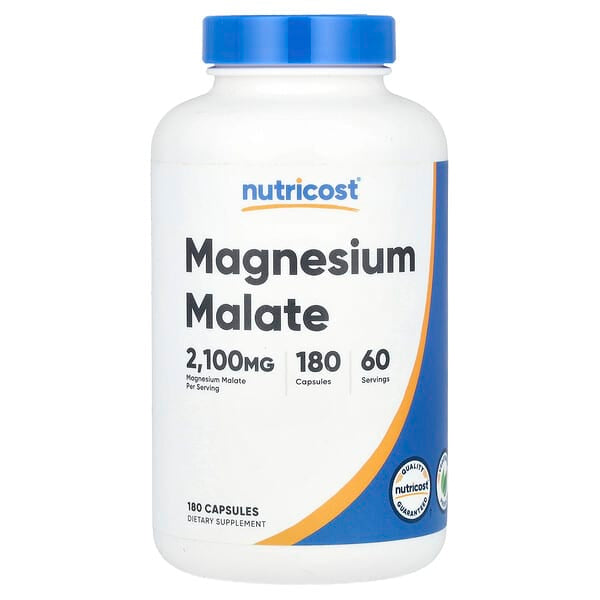 Nutricost, Magnesium Malate, 2,100 mg, 180 Capsules (700 mg per Capsule)