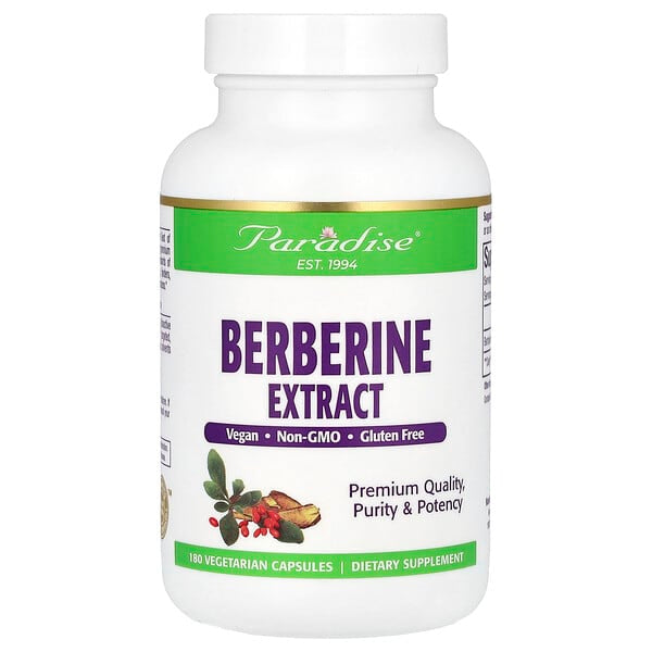 Paradise Herbs, Berberine Extract, 180 Vegetarian Capsules