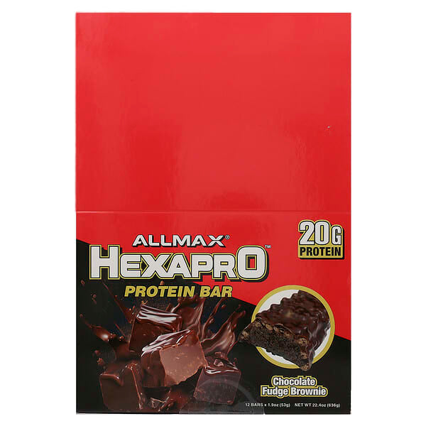 ALLMAX, Hexapro 蛋白棒，巧克力軟糖布朗尼，12 根，每根 1.9 盎司（53 克）