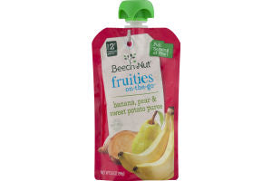 Beech-Nut Fruities Stage 2 Baby Food, Banana Pear & Sweet Potato, 3.5 oz Pouch