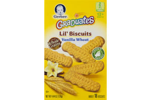 Free GERBER GRADUATES FOR TODDLERS LIL' BISCUITS VANILLA WHEAT - 18 CT