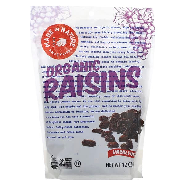 FREE Made in Nature, Organic Raisins, 12 oz (340 g)