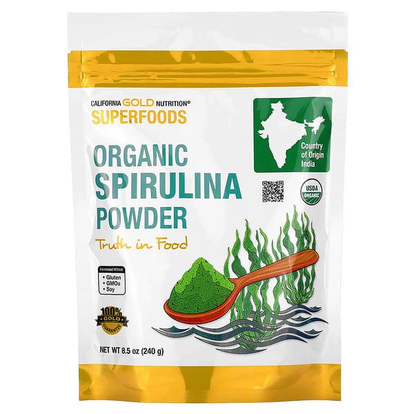 California Gold Nutrition, Superfoods, Organic Spirulina Powder, 8.5 oz (240 g)