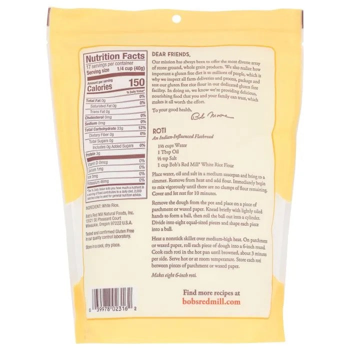 Bobs Red Mill, Flour White Rice, 4x24Oz