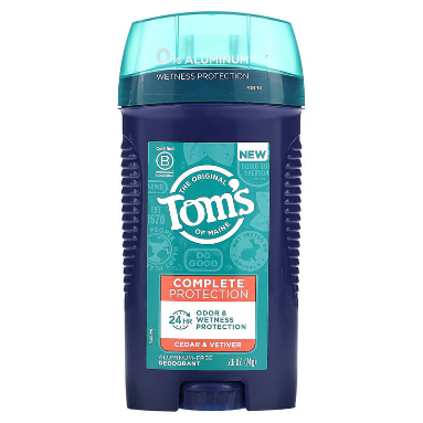 Tom's of Maine, Complete Protection Aluminum-Free Deodorant, Cedar & Vetiver, 2.6 oz (74 g)