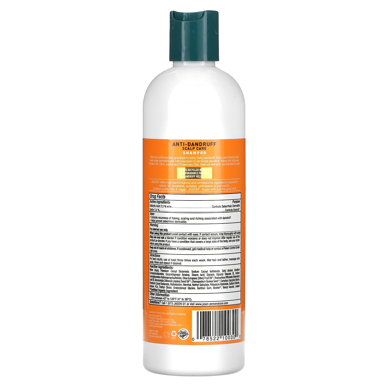 Jason Natural, Anti-Dandruff Scalp Care Shampoo, 12 fl oz (355 ml)