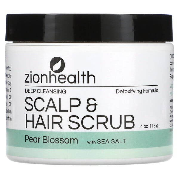 Zion Health, Deep Cleansing Scalp & Hair Scrub, Pear Blossom with Sea Salt, 4 oz (113 g)