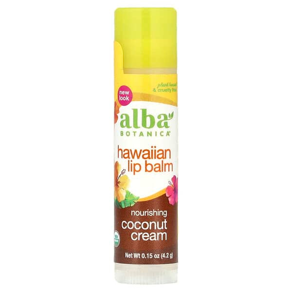 Alba Botanica, Hawaiian Lip Balm, Nourishing Coconut Cream, 0.15 oz (4.2 g)