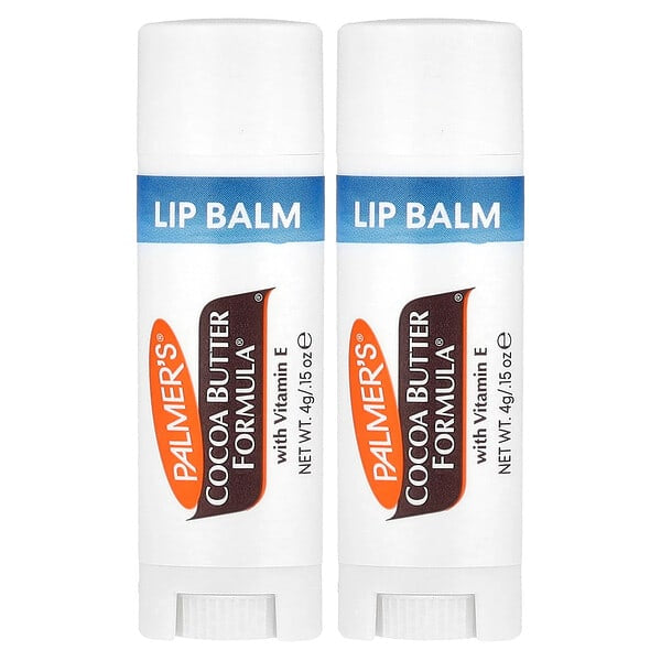 Palmer's, Cocoa Butter Formula with Vitamin E, Softens Smooths Lip Balm, 2 Pack, 0.15 oz (4 g) Each