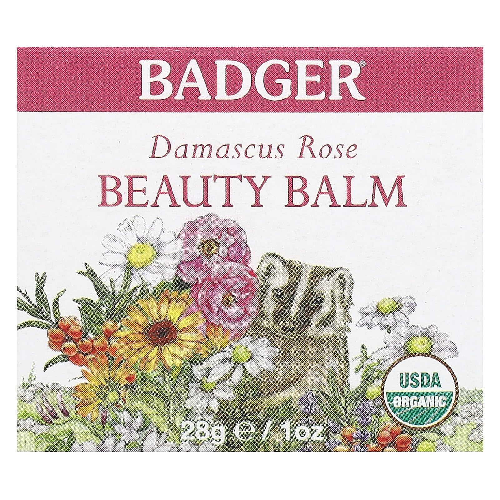 Badger, Beauty Balm, Damascus Rose, 1 oz (28 g)