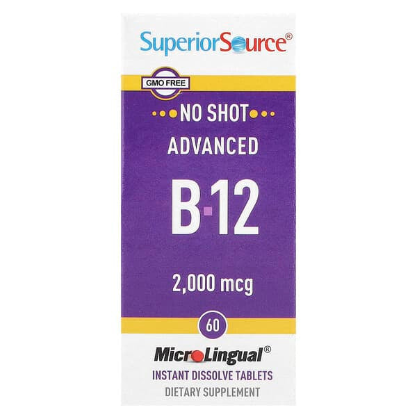 Superior Source, Advanced B-12, 2,000 mcg, 60 MicroLingual® Instant Dissolve Tablets