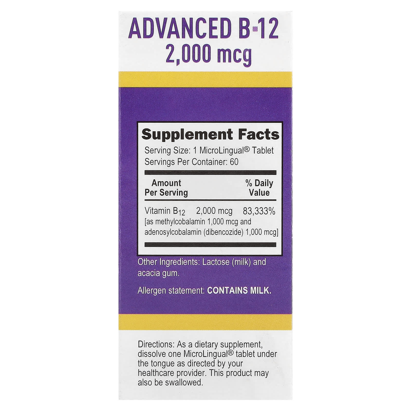 Superior Source, Advanced B-12, 2,000 mcg, 60 MicroLingual® Instant Dissolve Tablets