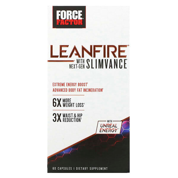 Force Factor, 含 Next-Gen Slimvance 的 LeanFire，60 粒膠囊（外包裝破損）