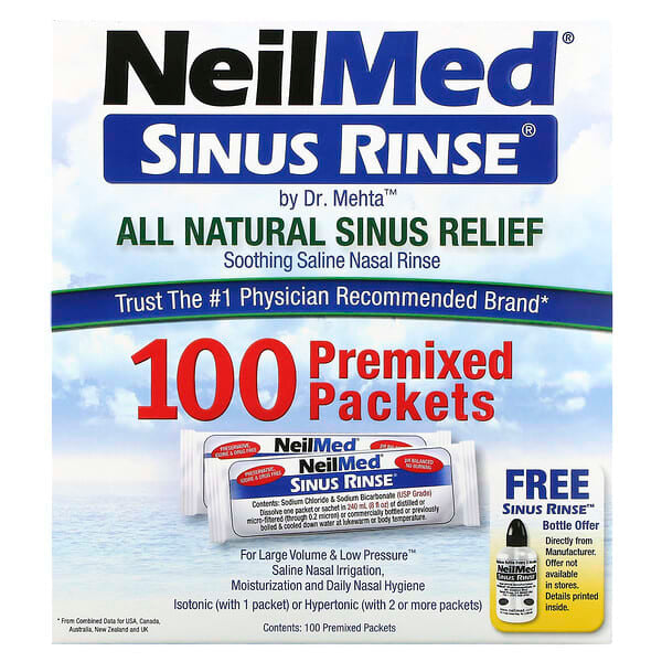 NeilMed, Sinus Rinse™ 全天然通鼻配方，預製洗鼻粉，100 袋裝