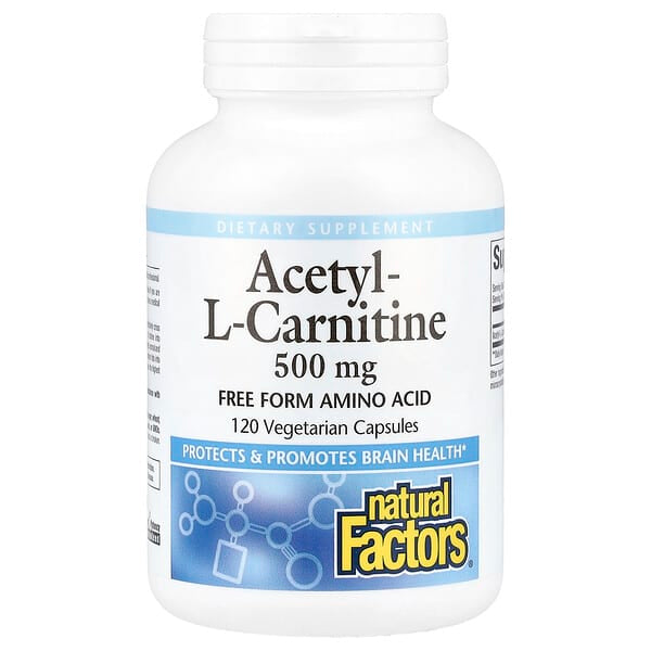 Natural Factors, Acetyl-L-Carnitine, 500 mg, 120 Vegetarian Capsules