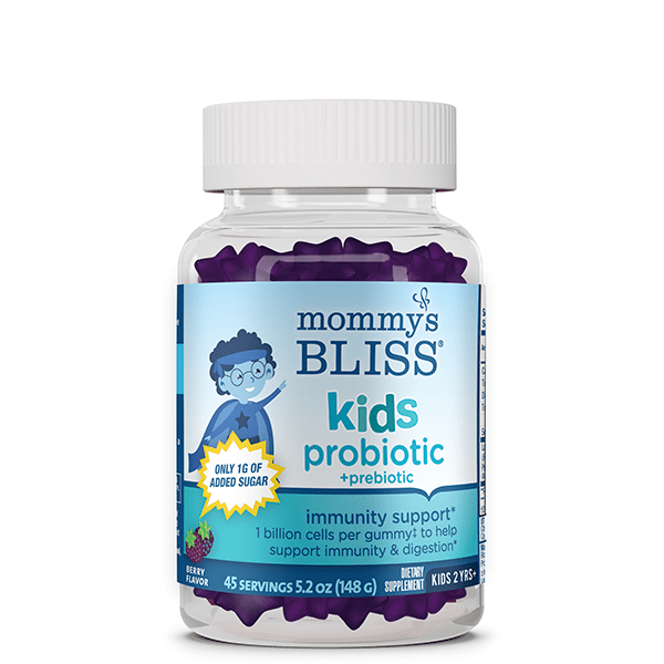 Mommy's Bliss Kids' Probiotic + Prebiotic Gummies, Support Immune and Digestive Health, 1 Billion CFU Per Gummy, Berry Flavor, Ages 2+, 45 Pack