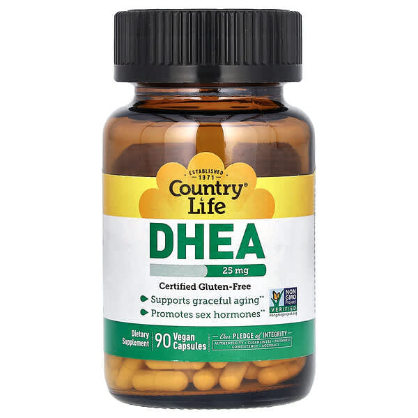 Country Life, DHEA，25 毫克，90 粒全素膠囊