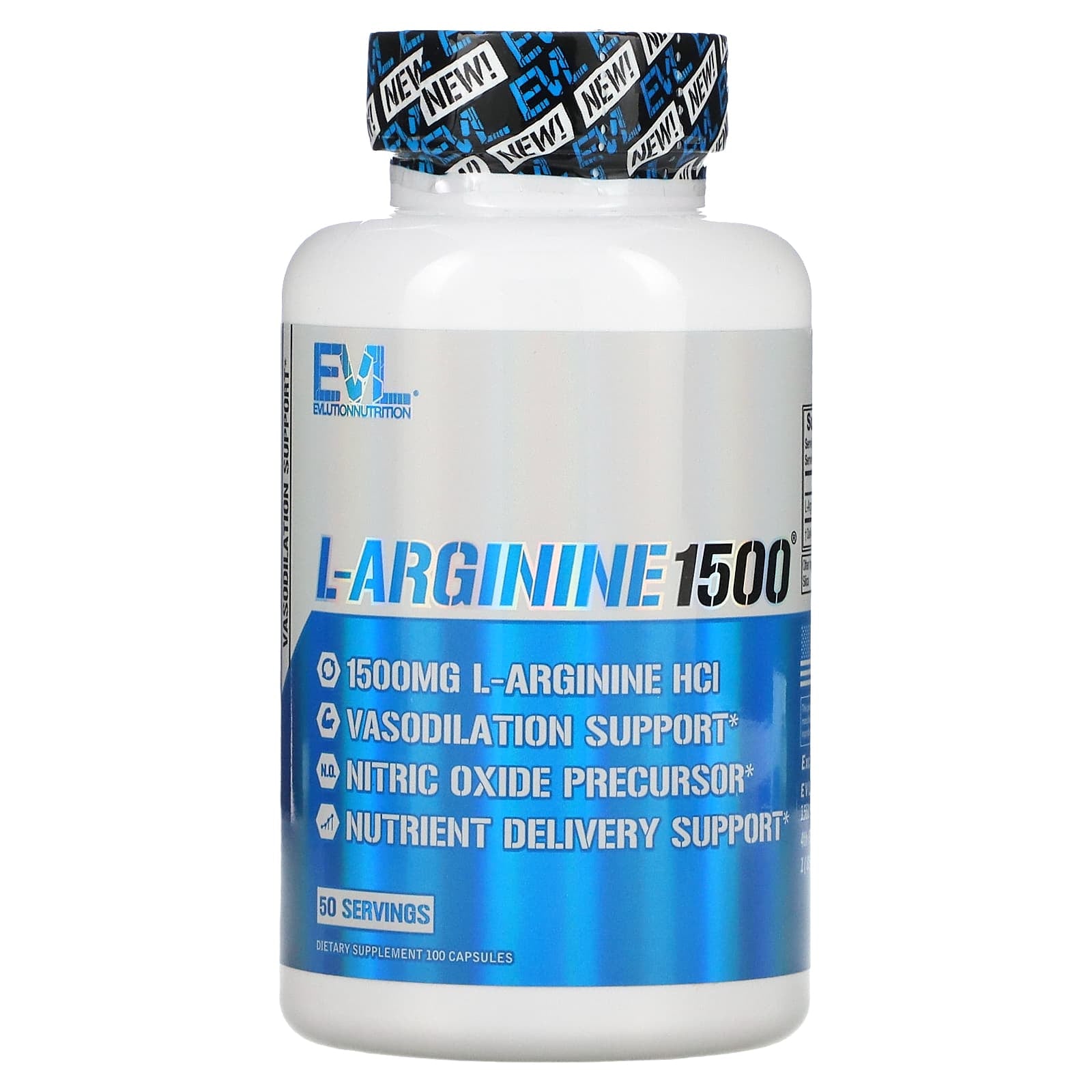 EVLution Nutrition, L-精胺酸 1500，1,500 毫克，100 粒膠囊（每粒膠囊 750 毫克）