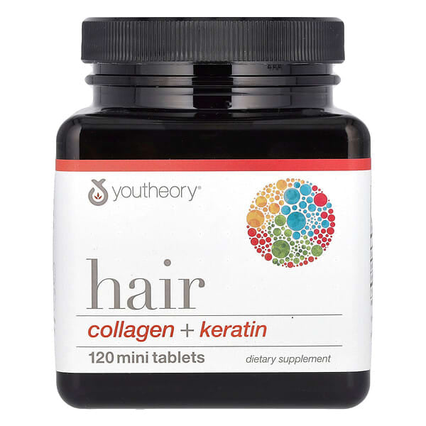 Youtheory, Hair, Collagen + Keratin, 120 Mini Tablets