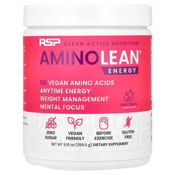 RSP Nutrition, AminoLean® Energy, Fruit Punch, 9.15 oz (259.5 g)