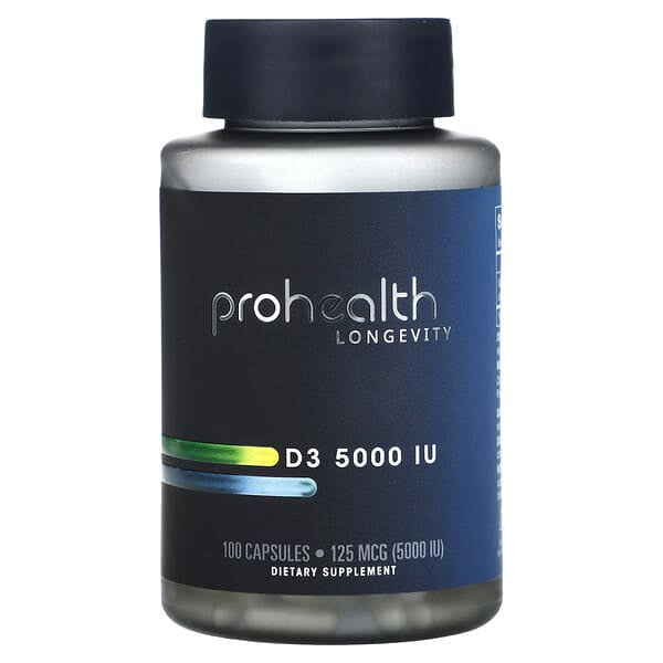 ProHealth Longevity, D3，125 微克（5,000 國際單位），100 粒膠囊