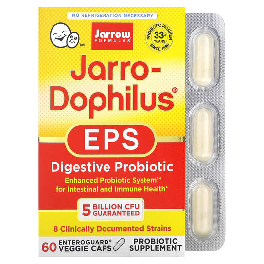 免費送 Jarrow Formulas, Jarro-Dophilus EPS，消化益生菌，50 億，60 粒 EnteroGuard 素食膠囊
