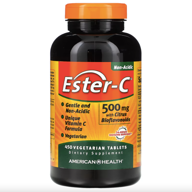 American Health, Ester-C，含柑橘類生物黃酮，500 毫克，450 粒素食片劑（外包裝變形）