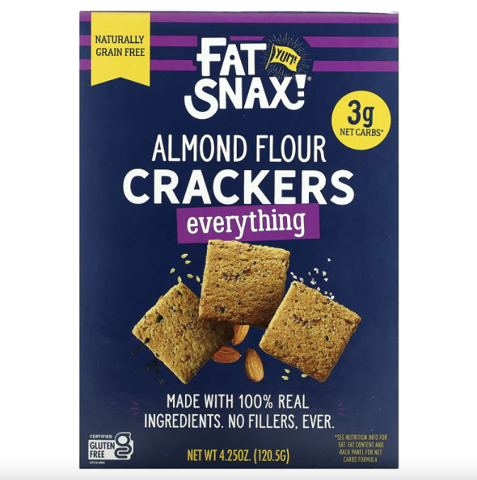 FREE Fat Snax, Almond Flour Crackers, Everything, 4.25 oz (120.5 g)