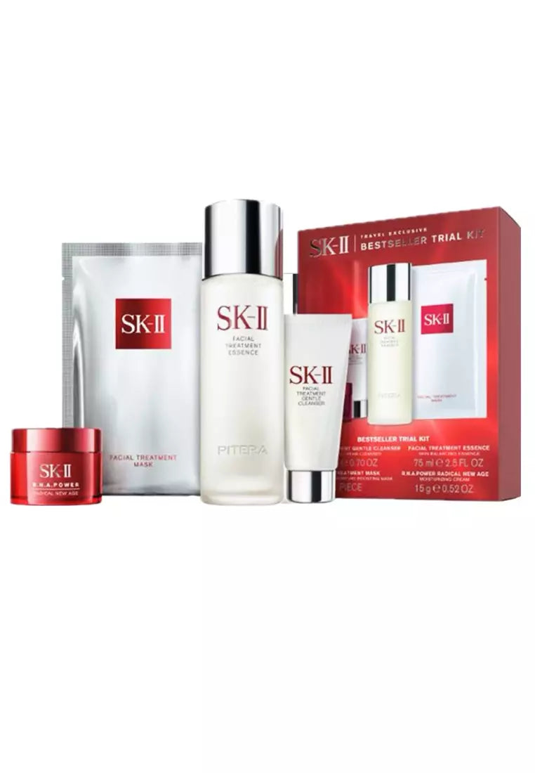 【公價貨品】SK-II 暢銷體驗4件套 :1.神仙水 75ml 2.面膜1片 3.潔面乳 20g 4.活膚霜 15g